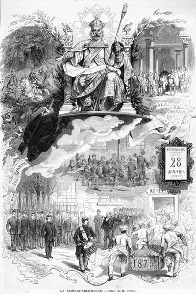 「La Saint-Charlemagne」、「Le Monde Illustre」のイラスト、1875年1月30日 作： Jules Pelcoq